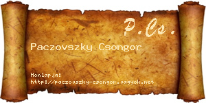 Paczovszky Csongor névjegykártya